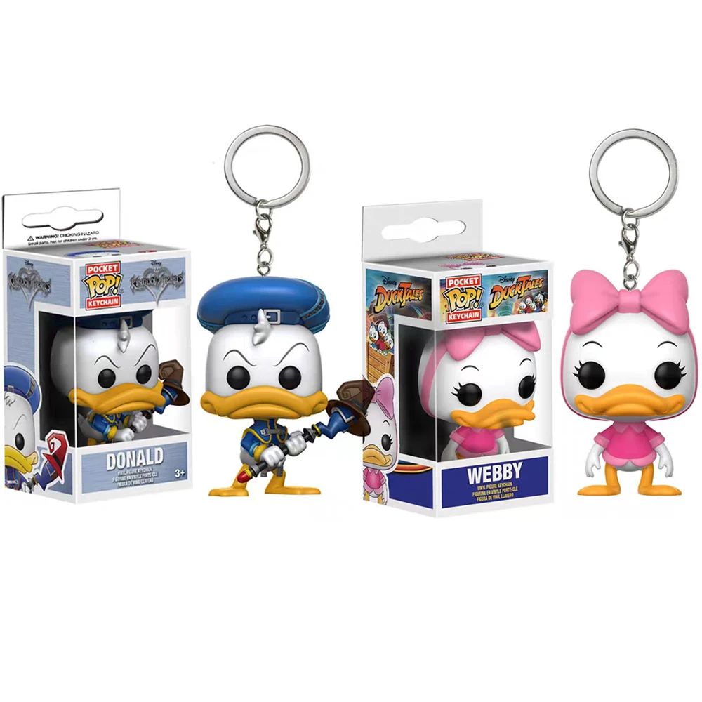Llavero de bolsillo de Anime Disney, Mickey Mouse, Scrooge Mcduck, Mickey Minnie, figuras de vinilo, muñecos, juguetes para niños, regalo