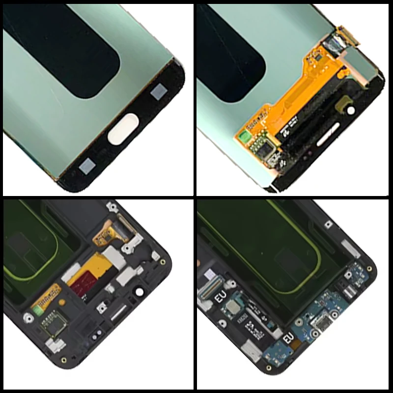 5.7 "AMOLED لسامسونج S6 Edge + G928 G928F شاشة الكريستال السائل مجموعة المحولات الرقمية لشاشة تعمل بلمس S6 حافة زائد إطار العرض