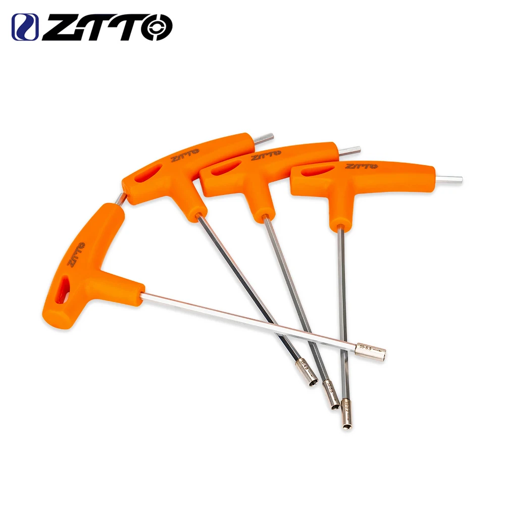 ZTTO Fahrrad-Speichennippel-Schlüssel 3,2mm 3,6mm 4,8mm 5,5mm Vierkant- und Sechskant-Reparaturwerkzeug mit verlängertem ergonomischem Griff für hohe Felgen