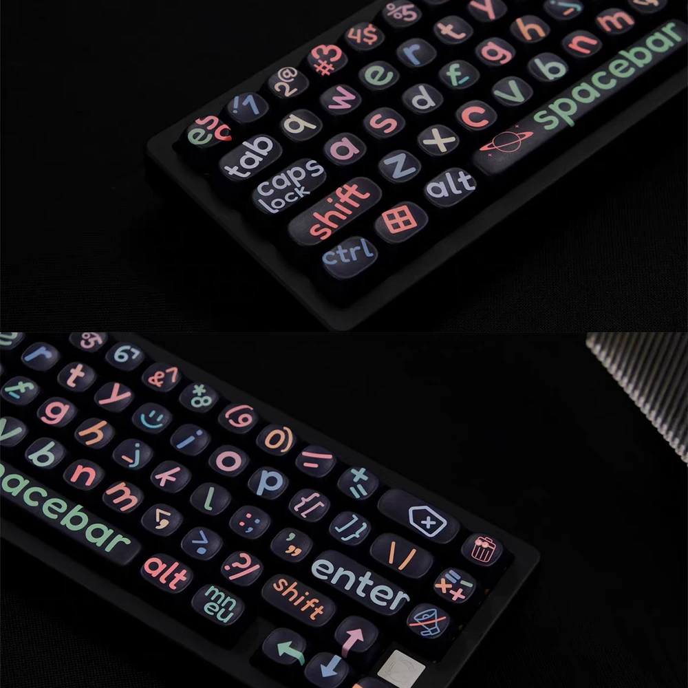 Black Large letters key caps Cherry Profile Keycaps Sublimation PBT Keycaps for Mechanical Keyboard Custom Personalize Keycap