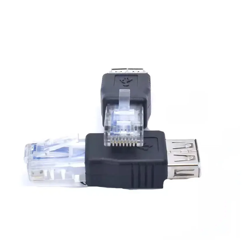 1PCS USB Type A Female To RJ45 Male Ethernet LAN Network Router Socket Plug Adapter