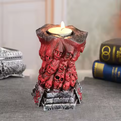 Berserk Statue Candlestick Berserk Hand Of God Berserk Devil Right Hand Skull Rune Sculpture Candle Holder Halloween Home Decor