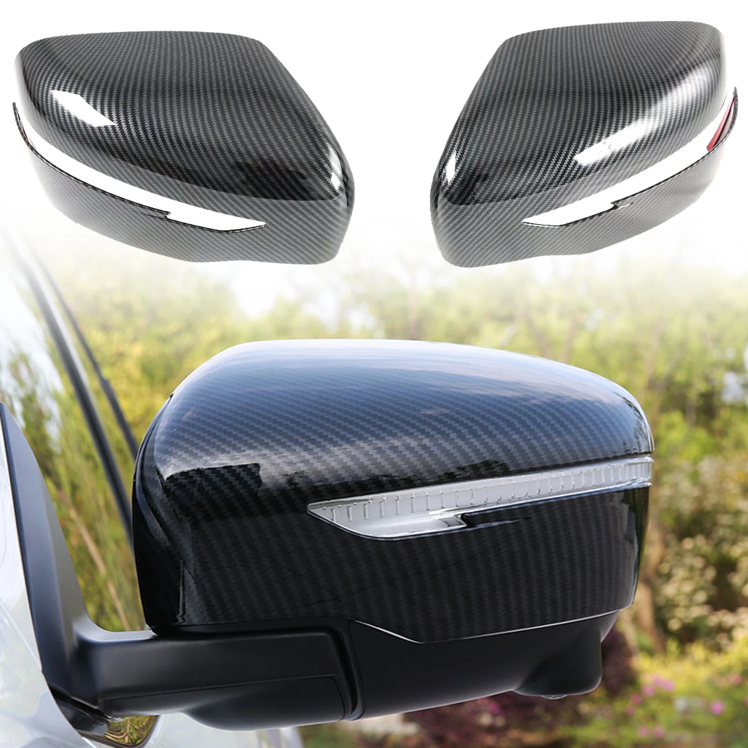 

Для Nissan Frontier 2022-2025 Автомобильное внешнее зеркало заднего вида, накладка на боковую дверь, ABS, стиль из углеродного волокна, 2 шт.