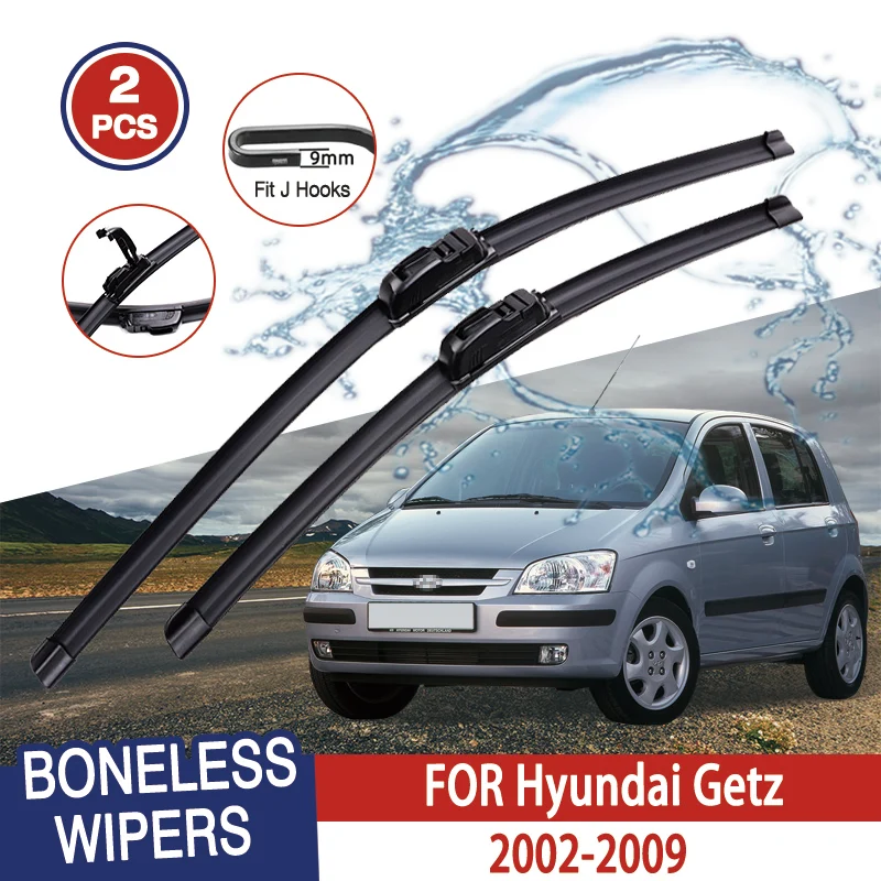 For Hyundai Getz 2002-2009 Car Wiper U-type Soft Rubber Boneless Wiper HD Quiet Durable Automotive Wiper 22\