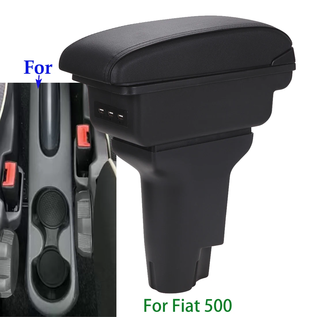 For Fiat 500 Armrest Box For Fiat CRONOS Car Armrest Auto Storage Box Dedicated heighten Interior Details Retrofit Accessories