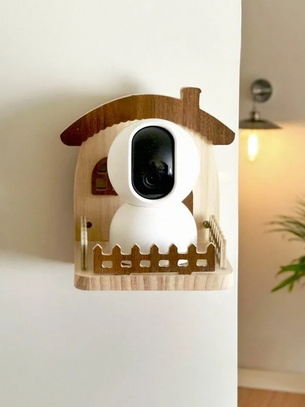 

Wood Wall Mounted Camera Storage Holder Indoor Outdoor Decorative elf No Drilling Required Monitoring Braet
