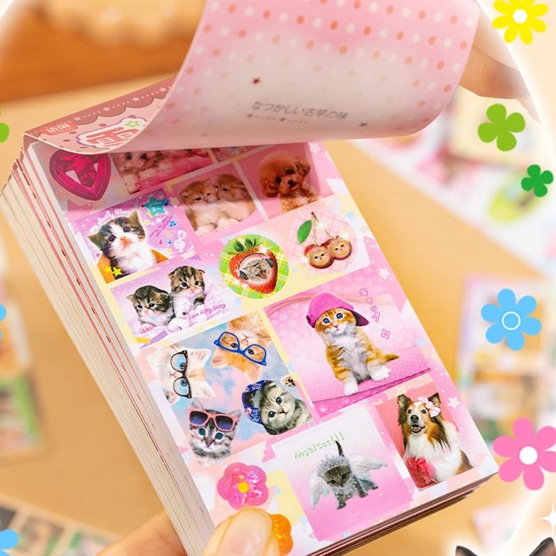20 sheets/book: Cute and creative cat and dog pattern stickers from the ancient cute items series. Handmade account, scrapbook,