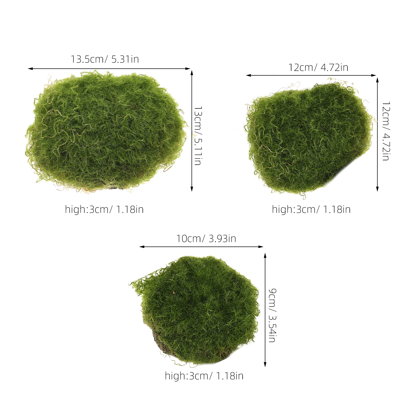 

6pcs Artificial Block Fake Moss Stone Green Decorative Rocks Simulated Stone Ornament for Bonsai Garden DIY Landscape