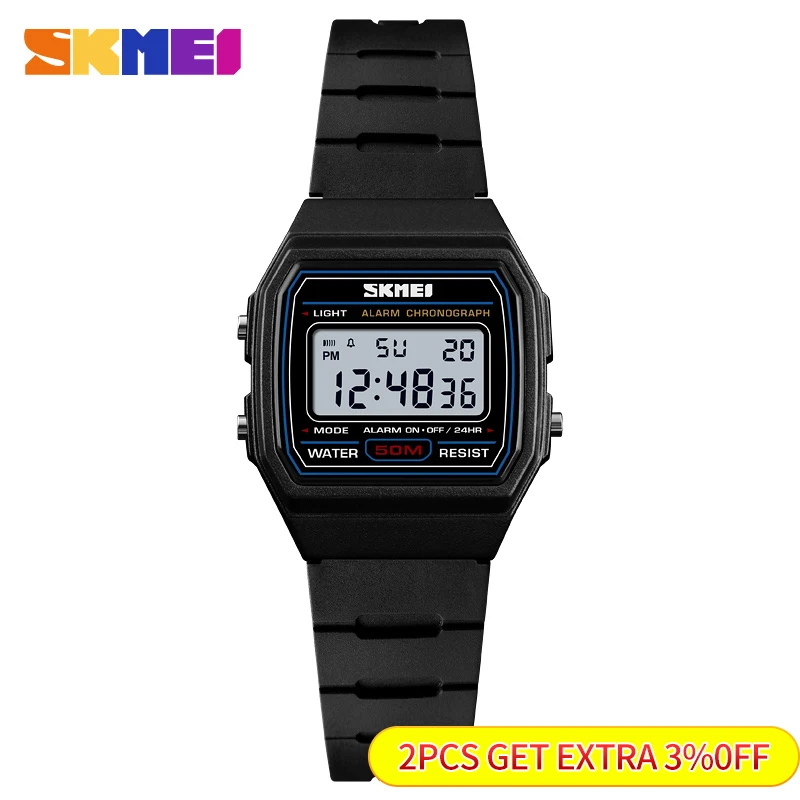 Skmei-relógio digital infantil, luminoso, estilo esportivo, à prova d\'água, com despertador, moda, novo