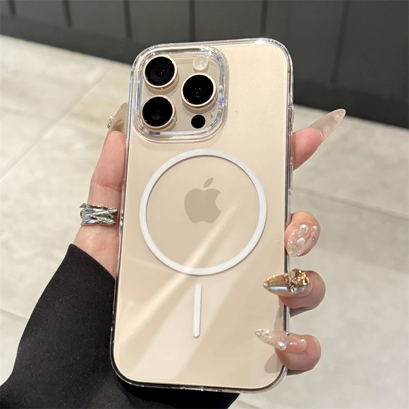Luxury Magnetic Wireless Charge For Magsafe Case for iPhone 16 15 14 13 12 11 Pro XR XS Max 7 8 Plus Shockproof Case Back Cover