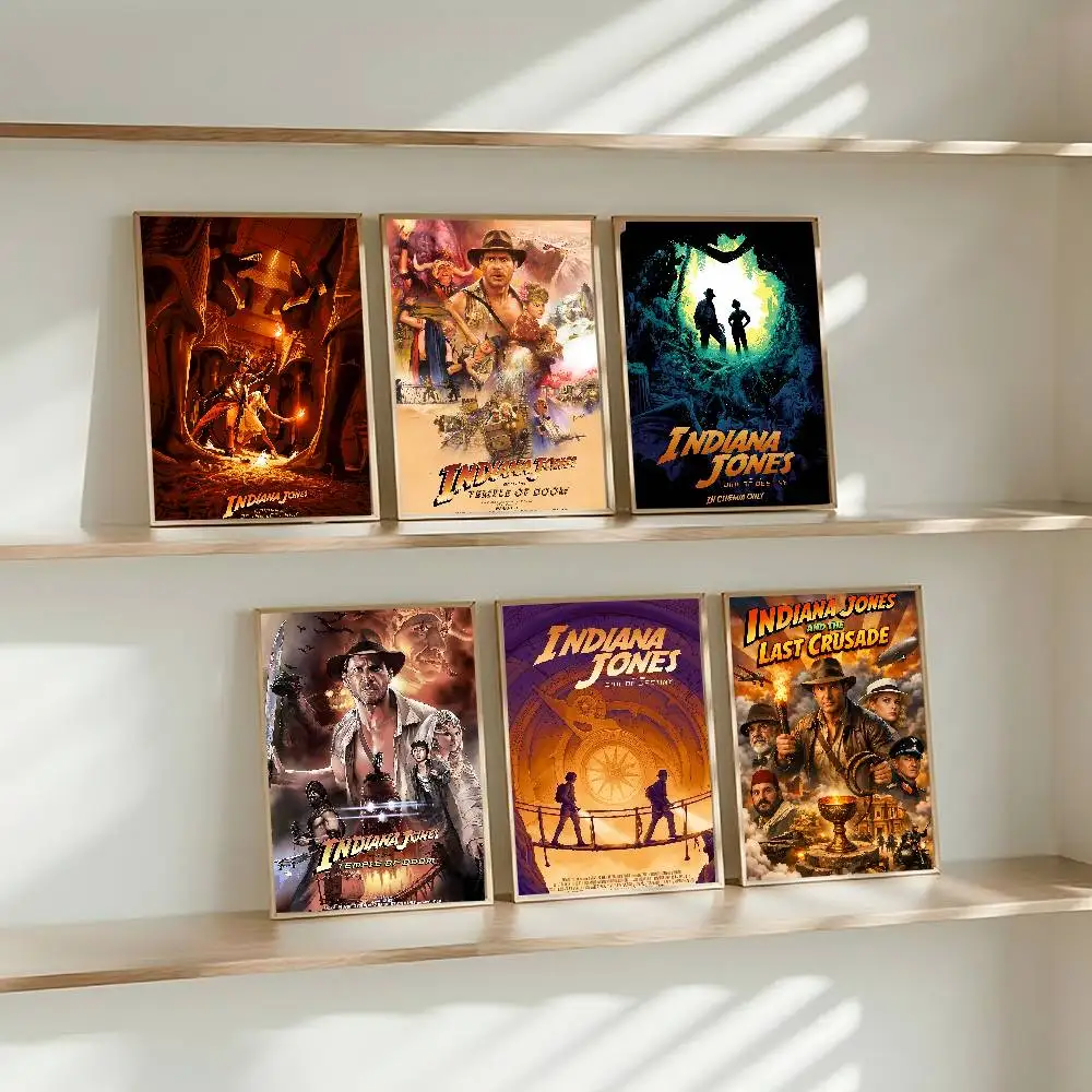 Indiana Jones Movie Poster High Quality Print Waterproof Wall Art Sticker For Bar Living Room Decor Gift