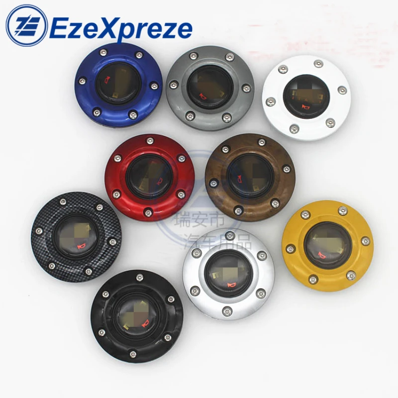 

9 Colors Universal Car Styling Sport Racing Steering Wheel Horn Button + Carbon Fiber Accessories