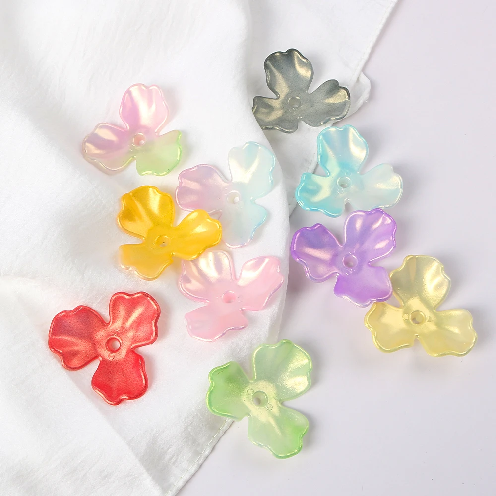 10pcs 36mm Acrylic Petals Tray Large Flower Bead Caps For DIY Hairpin Earrings Jewelry Making Accessories