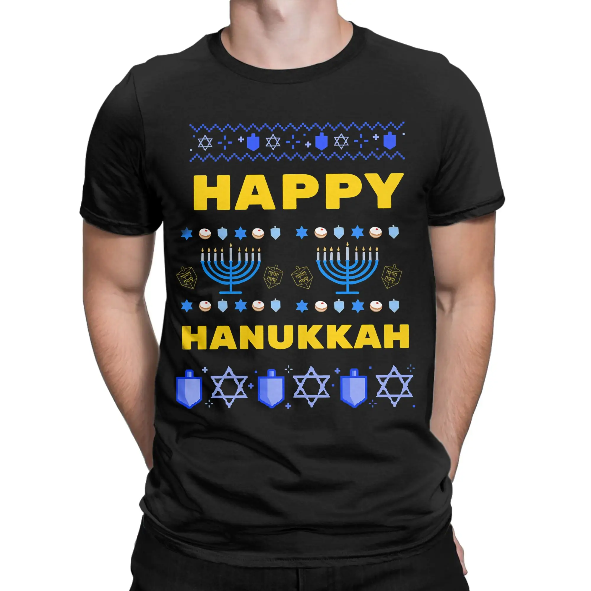 Hanukkah Menorah Candle Men Women T Shirt Chanukah Novelty Tee Shirt Short Sleeve O Neck T-Shirts 100% Cotton Classic Clothing