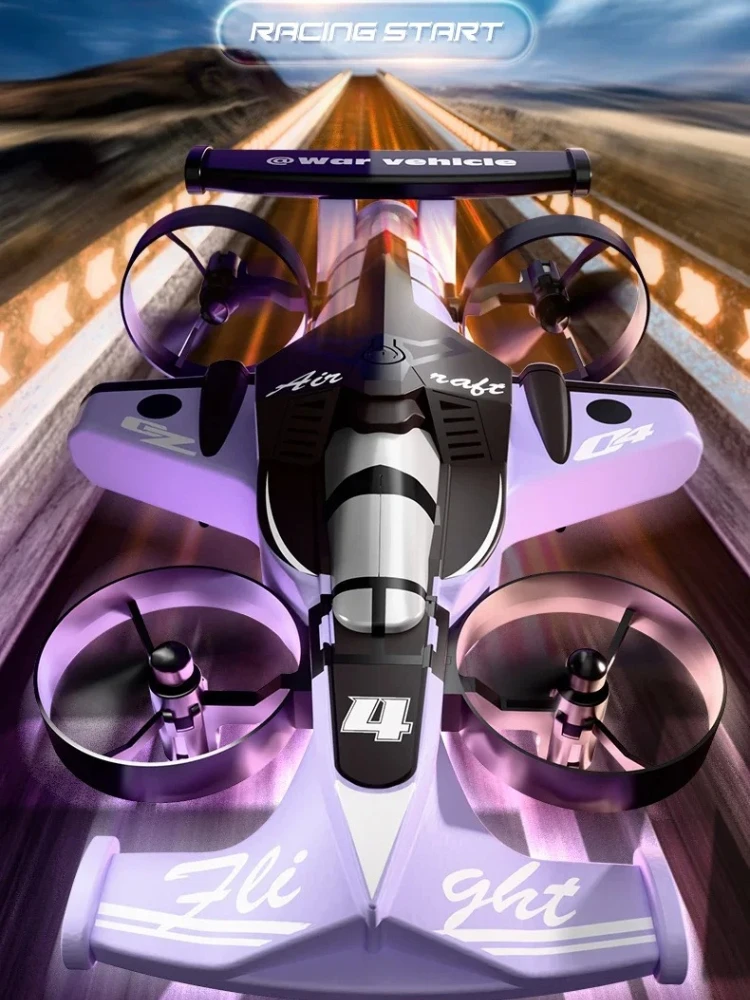 RC Quadcopter Drift Car 2-IN-1 Combo 2.4G Aereo telecomandato Rotazione a 360 gradi Modalità senza testa Aereo elettrico