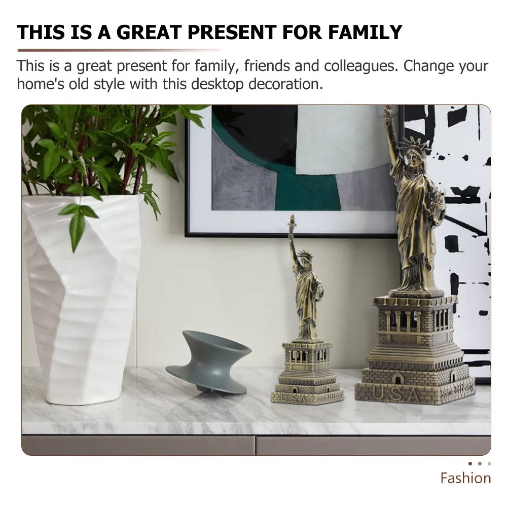 

Metal Statue of Liberty Desktop Decoration Ornament Sculpture for Home Office Tabletop Garden Yard Decor