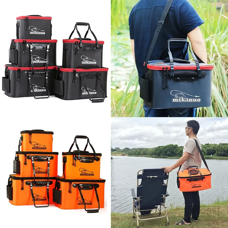 Shoulder Multifunction Fishing Bag Portable Fold Live Fish Storage Box With Oxygen Pump Bucket Tackle Outdoor Fishing Equipment