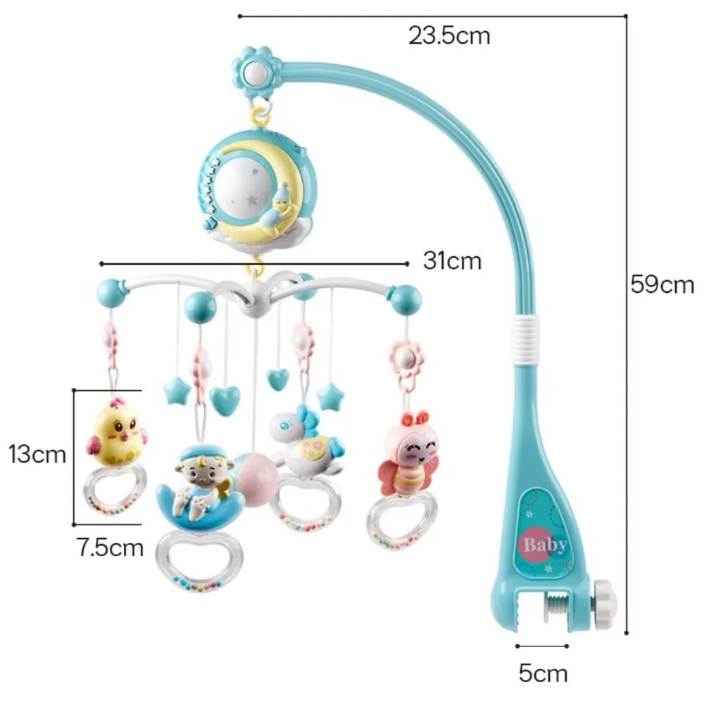 Soft Plush Musical Rotating Projection Bedtime Toy for Toddlers and Babies Soothing Cloth Bell for Nursery Bedtime Routine