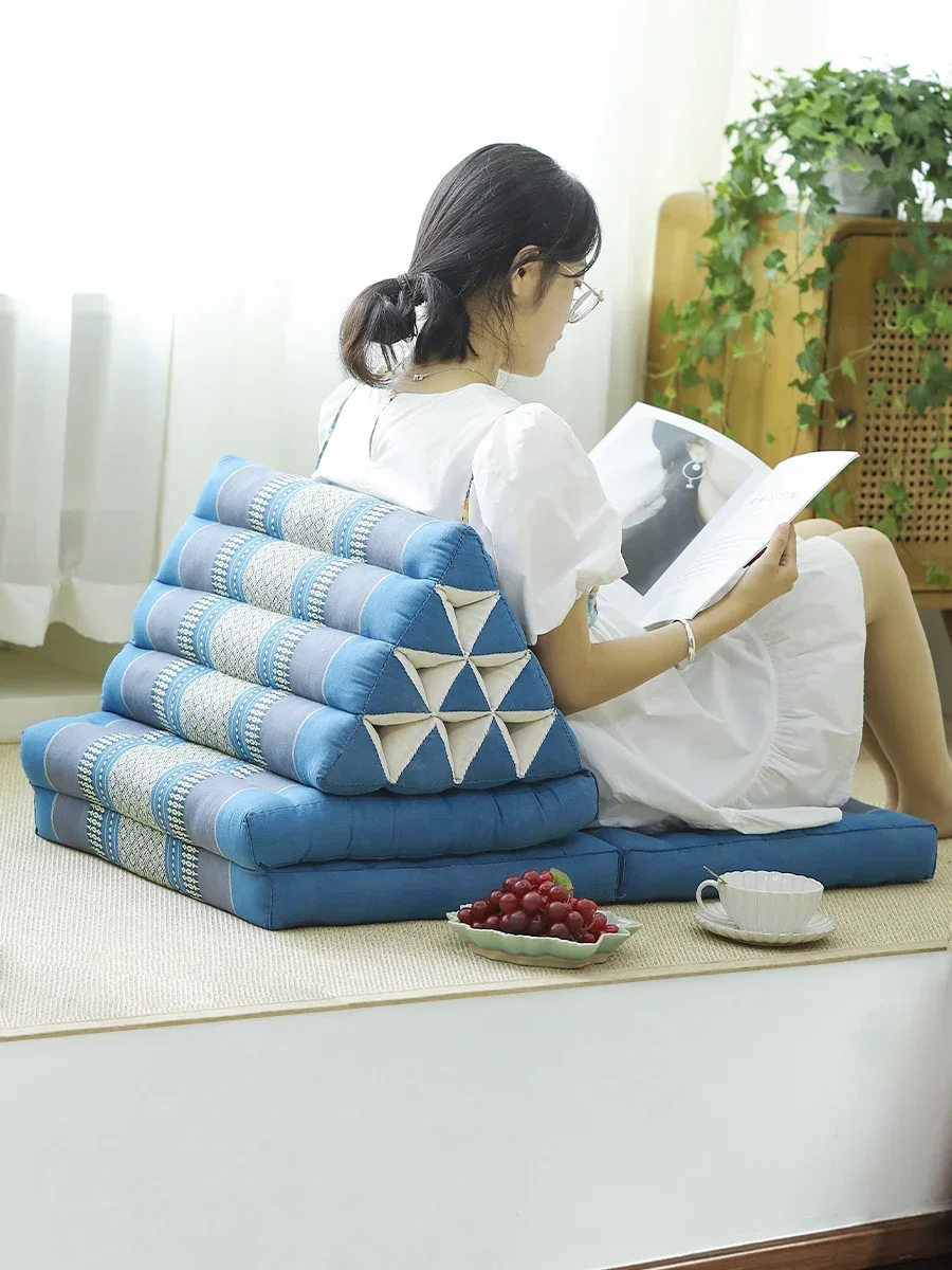 Coussin triangulaire avec dossier intégré, canapé inclinable pliable, tatami flottant, chaise paresseuse sur le rebord de la fenêtre, Thaïlande