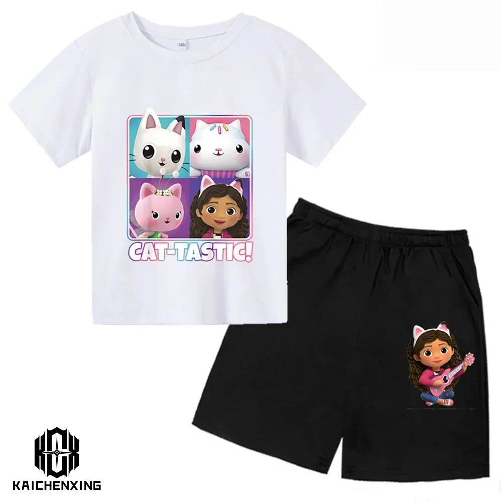 2023 Girls Clothes Cute Gabbys Doll House Cartoon Kids Funny T-Shirts Baby Boys T shirt Summer Short Sleeve Children Tops