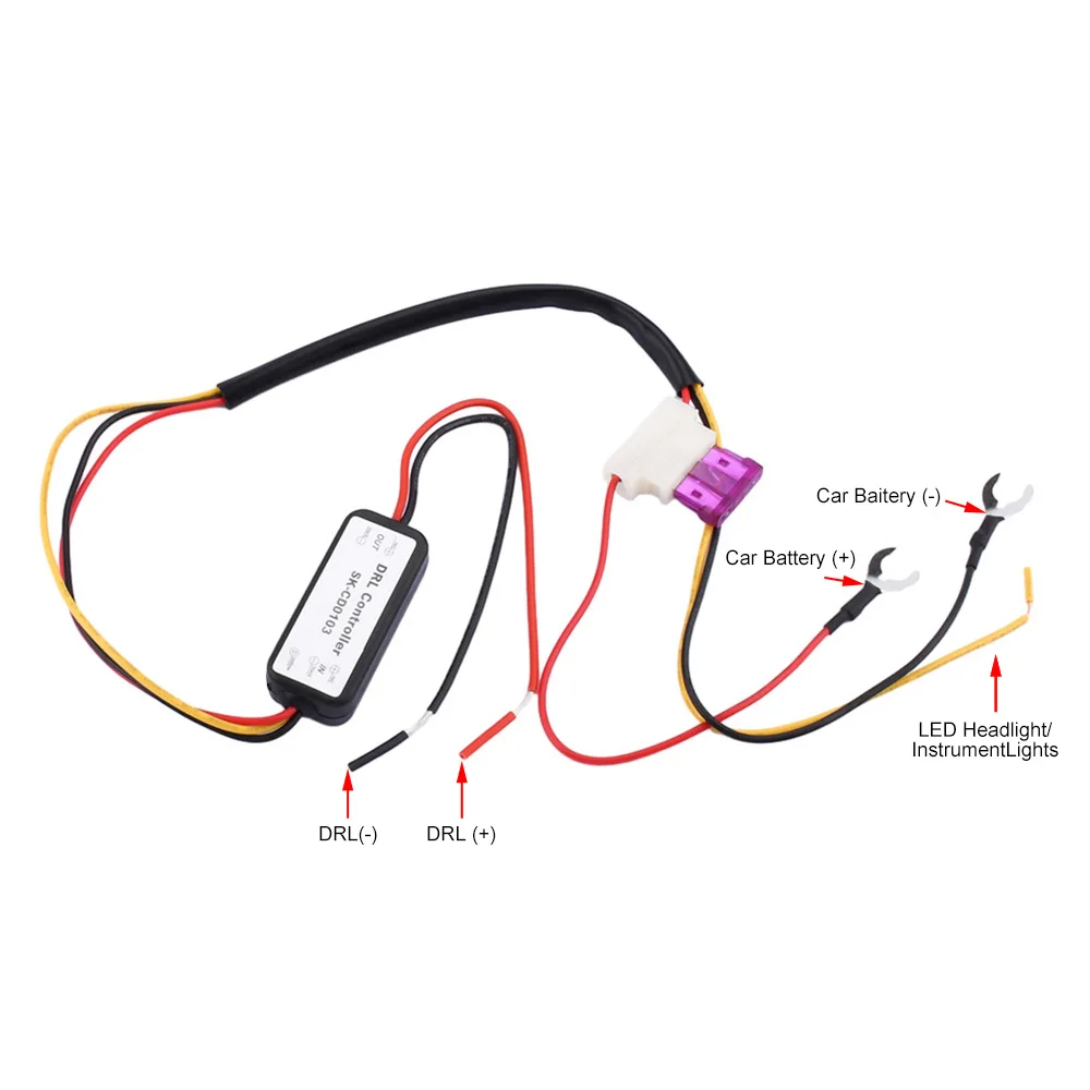 DRL Controller Daytime Running Light Relay Harness 12-18V fendinebbia Controller CD0103 CD0105 Auto Car LED Dimmer On/Off