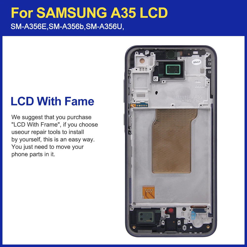 AMOLED For pantalla a35 5g samsung lcd A356B A356E A356U Display Touch Screen Digitizer For Samsung A35 LCD replacement part