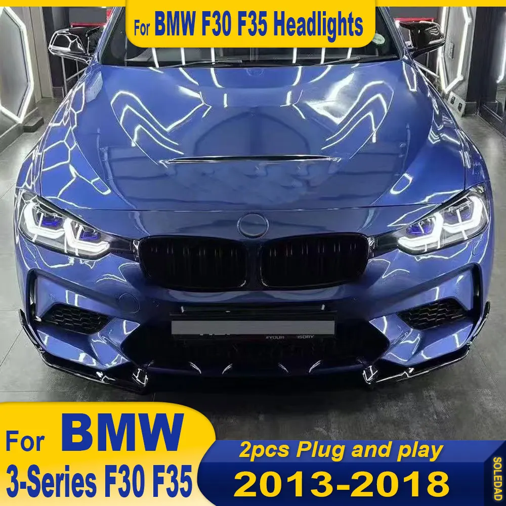 

2 шт. светодиодные фары для BMW 3 серии M3 F30 F35 2013-2018, автоаксессуары, передние фары указателя поворота в сборе Plug and Play