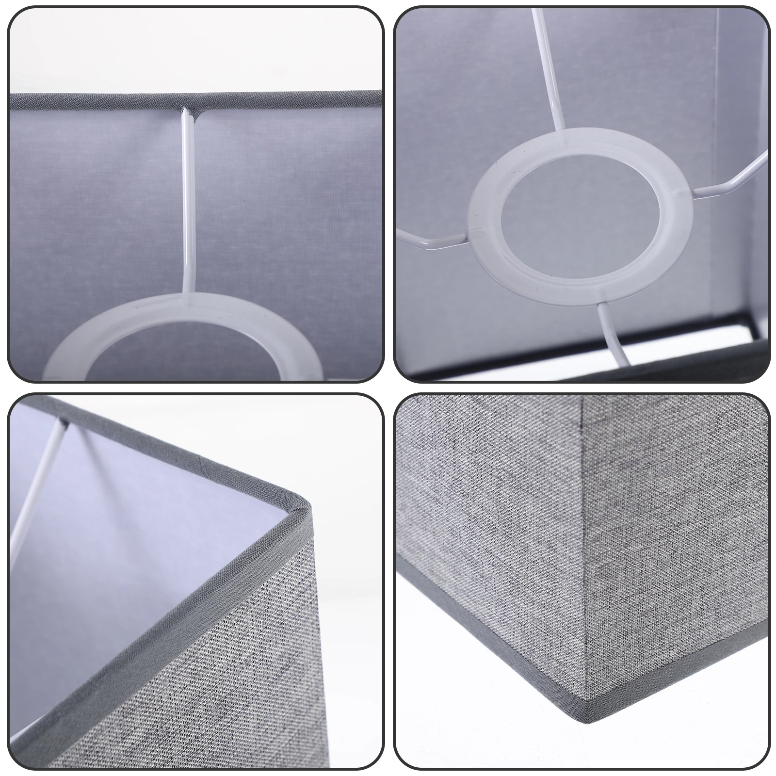 

Square Lampshade Grey Fabric Cover Table Light Shade Linen Desk Lamp Cover Bedroom Living Room Decor Soft Lighting