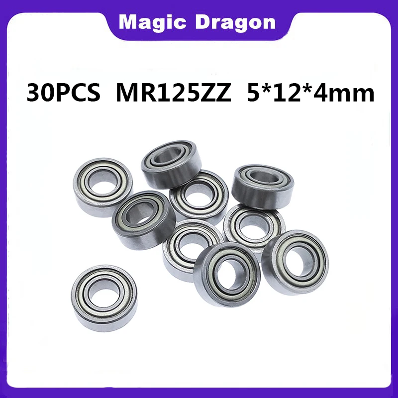 

30pcs/Lot ABEC-5 Metal seal Miniature Deep Groove Ball Bearing MR125ZZ MR125Z MR125-2Z MR125 ZZ L-1250ZZ 5x12x4 mm