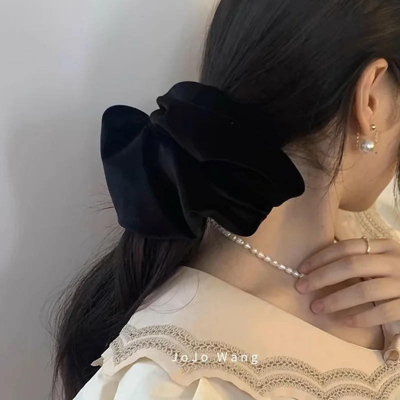 Korea Samt Scrunchie Übergröße für Frauen rotes Haar Gummibänder Mädchen elastisches großes Haargummi Erwachsene Maxi Scrunchies Haarschmuck – Detail 2
