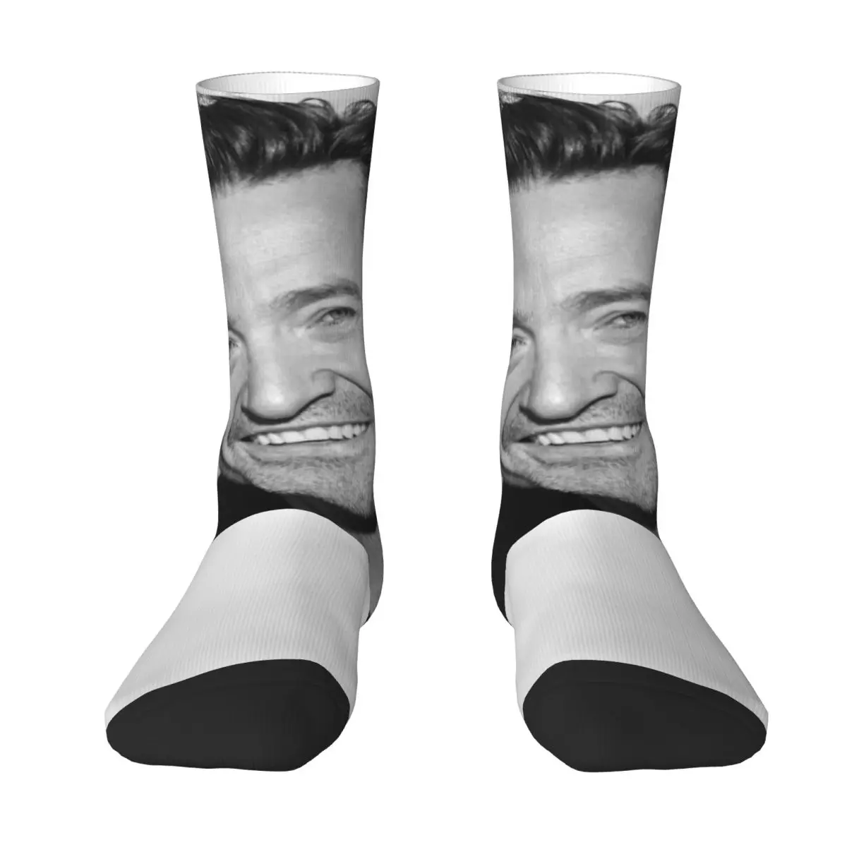 Adults Men Socks Hugh Jackman Stockings Winter Trendy High Quality Socks Graphic Skateboard Non Slip Socks