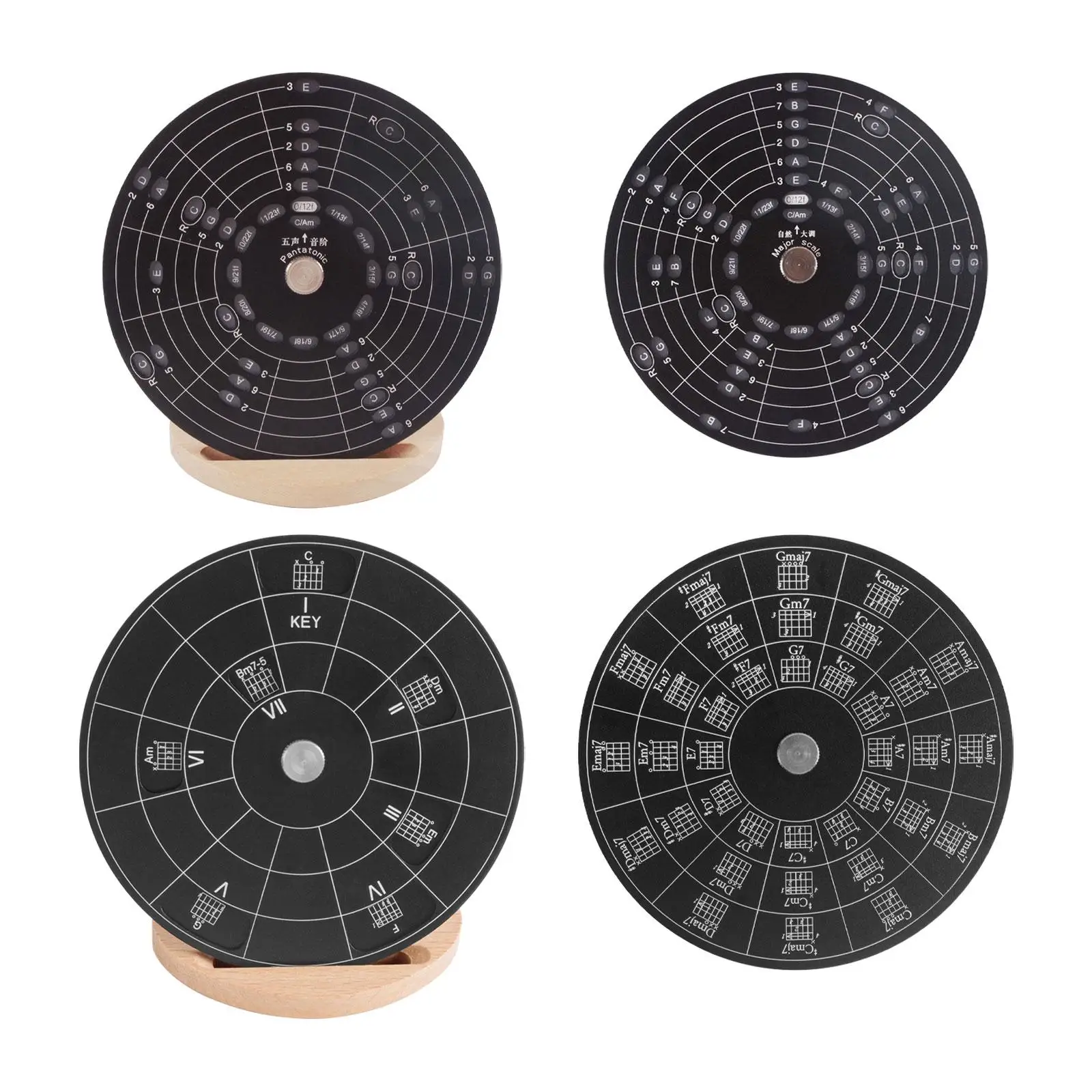 Chords Wheel for Music Learning, Circle of Fifths Tool, Aluminium Alloy for Guitar Teachers