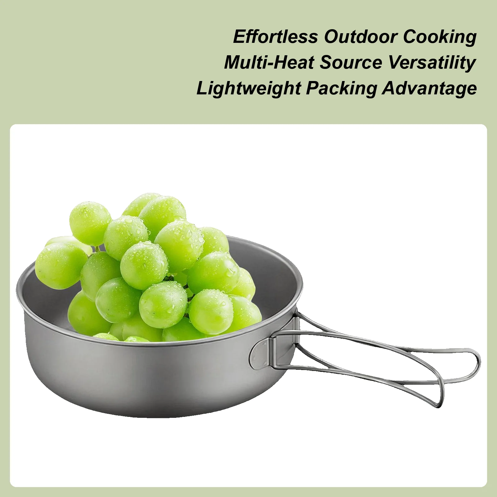 

Сковорода для кемпинга, титановая антипригарная портативная посуда для кемпинга, сковорода для альпинизма, походов, охоты, путешествий, дороги