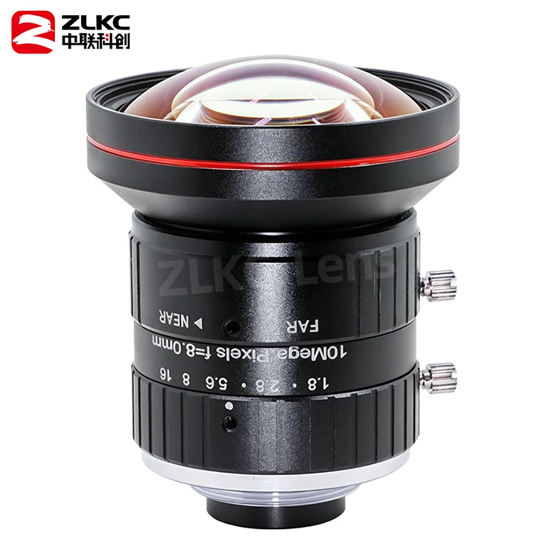 8mm Lens C Mount F1.8 Low Distortion 1‘’ 10MP Machine Vision Manual iris Lens for Industrial Camera High resolution HM0818MPC