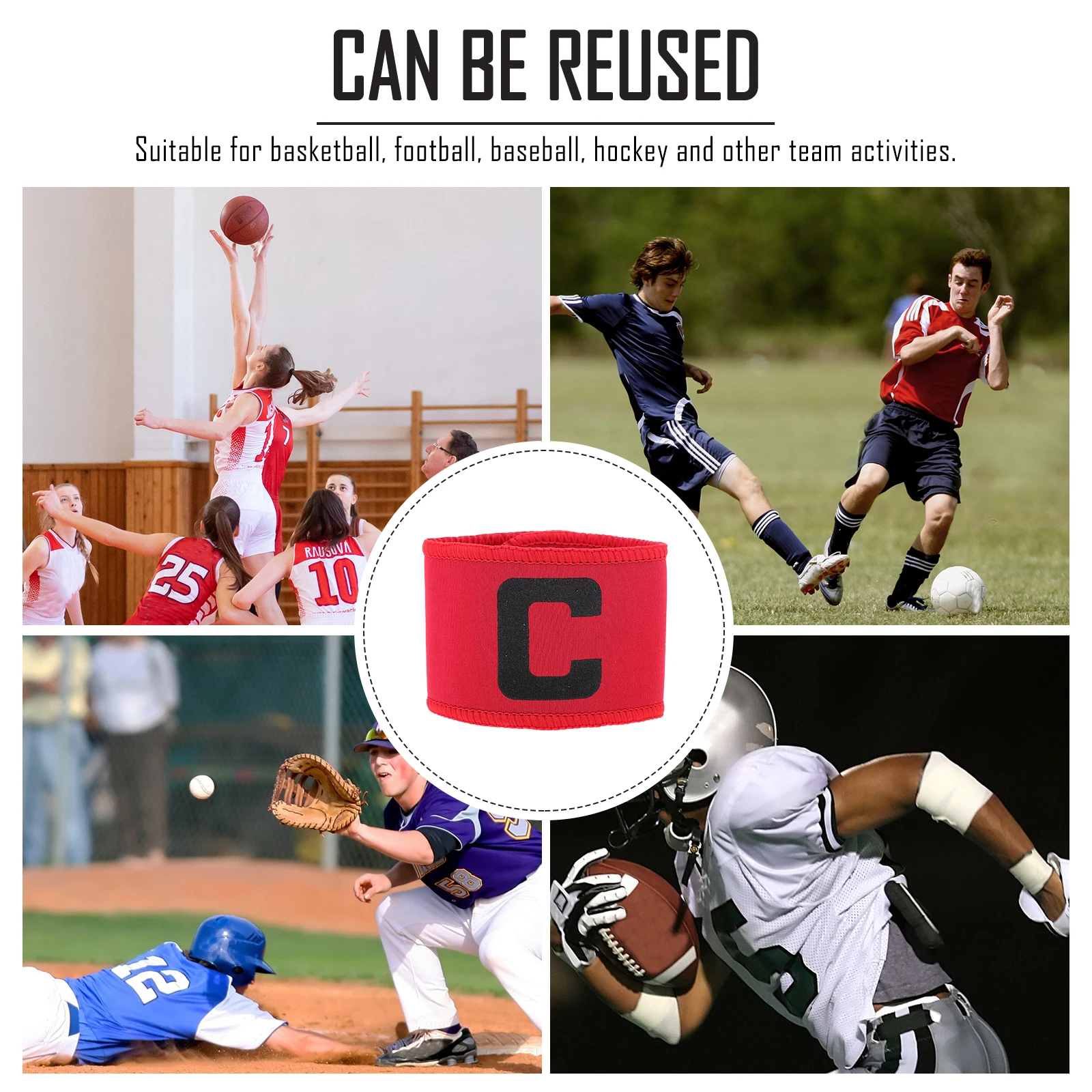 

2 Pcs Elasticity Football Captain Logo Armband Soccer Accessories Adjustable Sport Captains