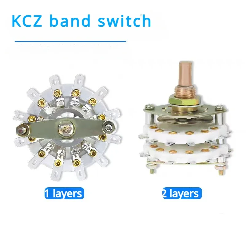 KCZ 1 Pole 6/7/8/9/10/11 Position 7 Terminal Band Channel Rotary Switch Selector with Cap