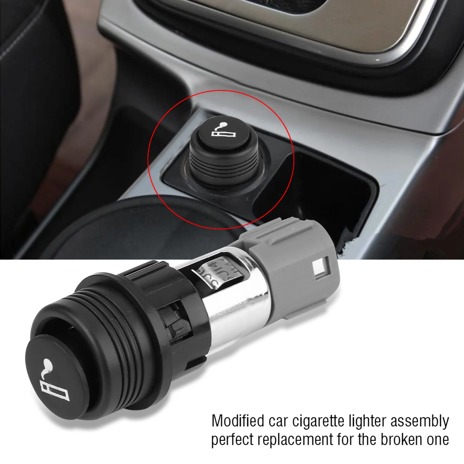 Complete 12V 120W Cigarette Lighter Power Plug Socket Outlet Assembly For Auto CAr Truck