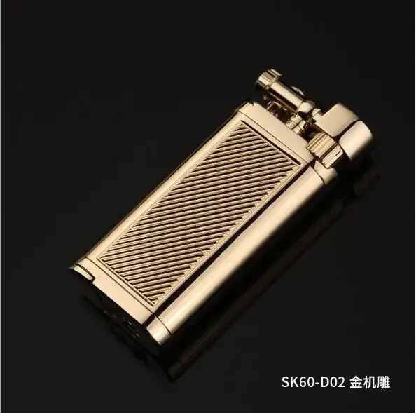 Genuine SPUNK Grinding Wheel Pipe Butane Lighter with Pipe Personality Retro Metal Rocker Lighter Rolling Trays Gift for Men