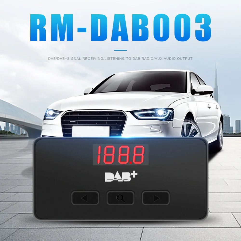 

DAB Radio Receiver In Car with Screen Stereo Sound Digital Signal Antenna Broadcast Adapter FM Transmitter