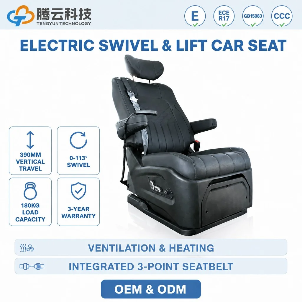 Factory Direct Electric Car Transfer Seat Powered Swivel Slide No Manual Lifting PU Leather Wholesale Custom Logo