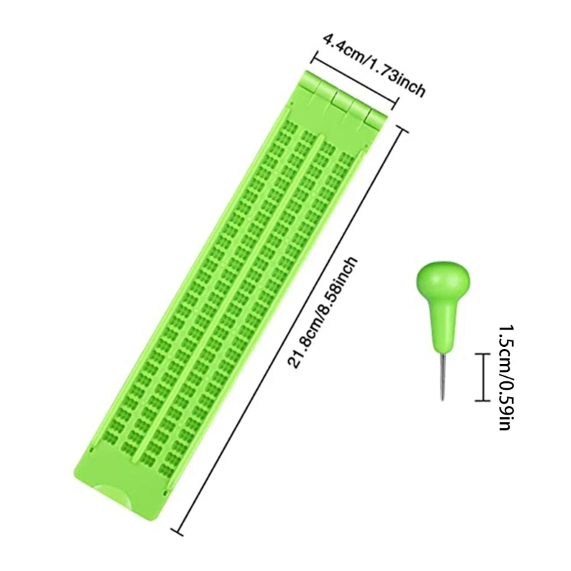 4 เส้น 28 เซลล์แผ่นอักษรเบรลล์และชุดสไตลัส, ชุดการเขียนอักษรเบรลล์ Fingerboards อุปกรณ์เสริมเครื่องมือการเรียนรู้อักษรเบรลล์