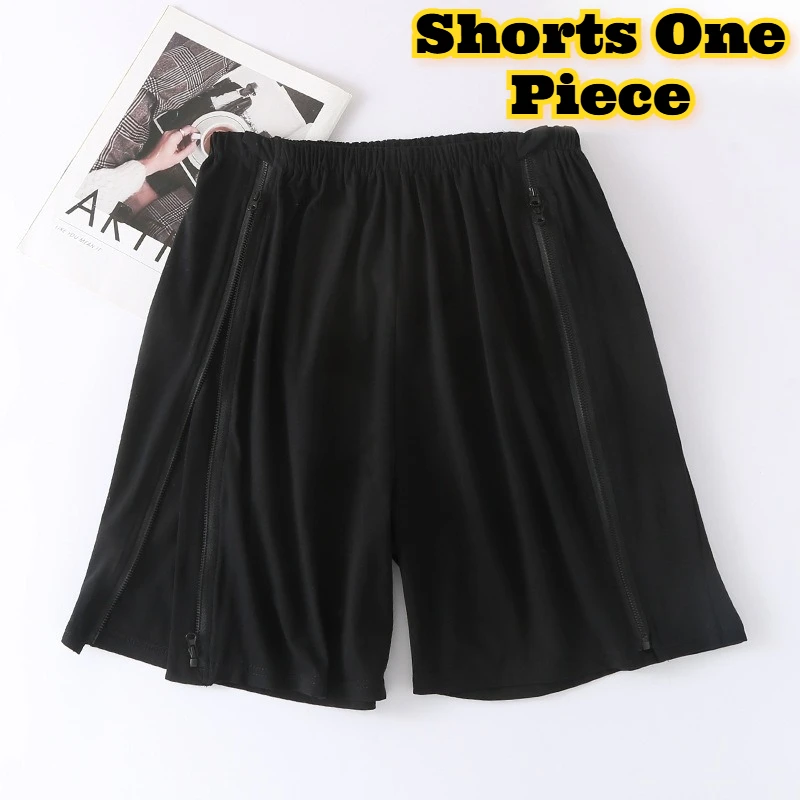 Pantalones cortos de algodón para pacientes, una pieza, espalda abierta, fractura, parálisis cosida en cama, cambio de vendaje, cuidado de recuperación Unisex, ropa de verano