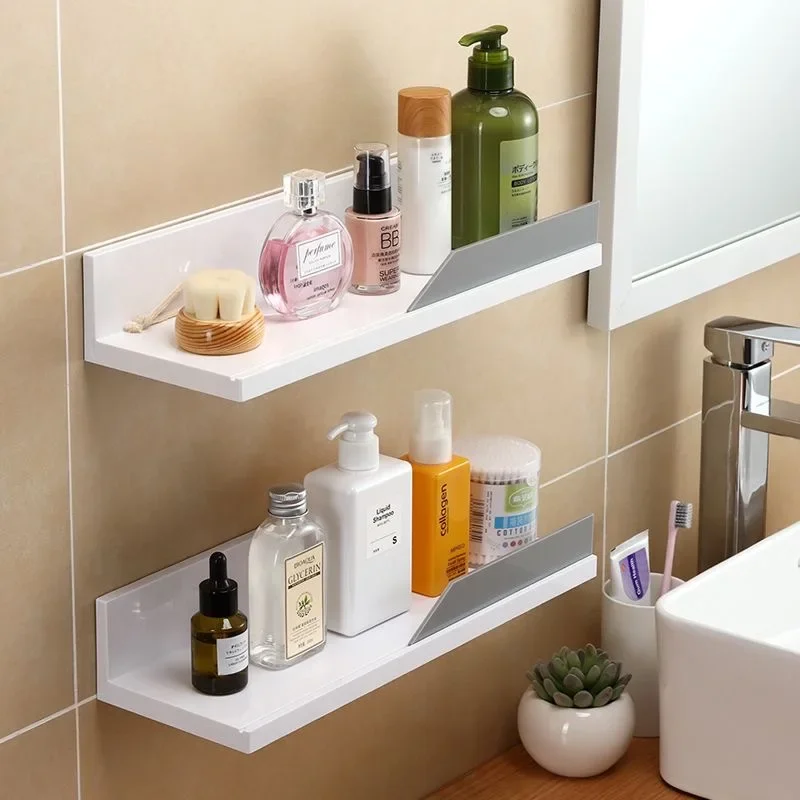 Self-Adhesive Wall Storage Bathroom Shelves Organizer Shower Shelf Toilet Washroom Rack Kitchen Accessories For Figures Display