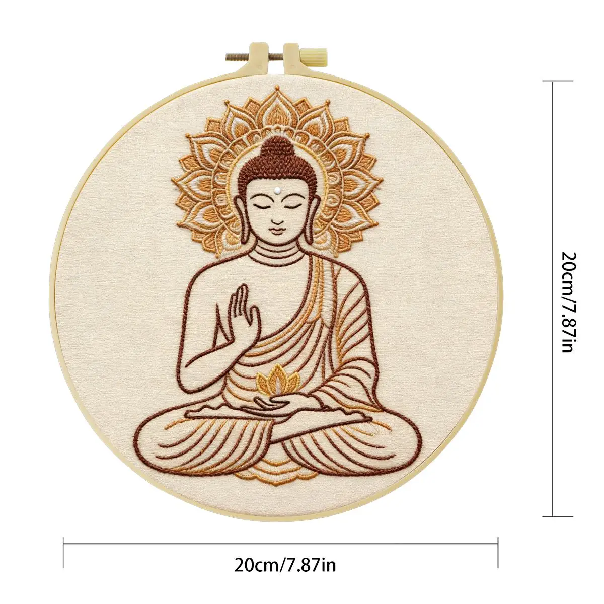 1 Stück 20X20CM/15X15CM 7,87/6,3 Zoll Buddha-Stickerei-Starter-Kit DIY-Kit DIY-Stickerei-Set Handarbeiten Nadelkunst – Detail 3