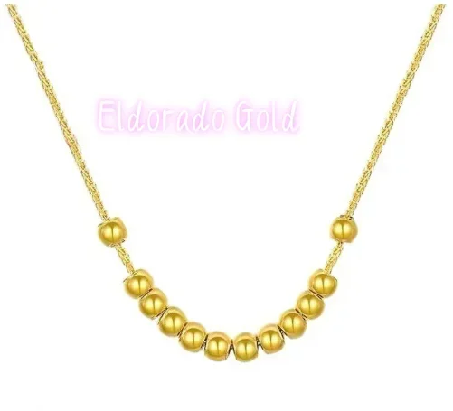 

Eldorado Gold 18k gold ball necklaces for women au750 jewelry real gold chain necklace for girls 3mm gold ball