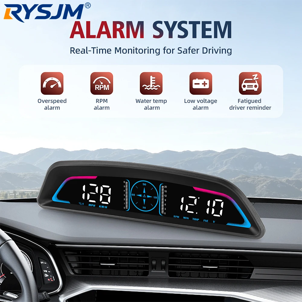 New B3 Car HUD OBD2 Head Up Display Multifunctional Speedometer RPM Water Temp Fuel Consumption Voltage Gauge Overspeed Alarm