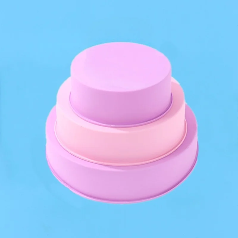 Picture 6: 6/8/10 Inch Reusable Non‑stick Baking Mold Round Silicone Cake Pan  For Muffin Cupcake Layer Cheese Rainbow Cake Baking Tool