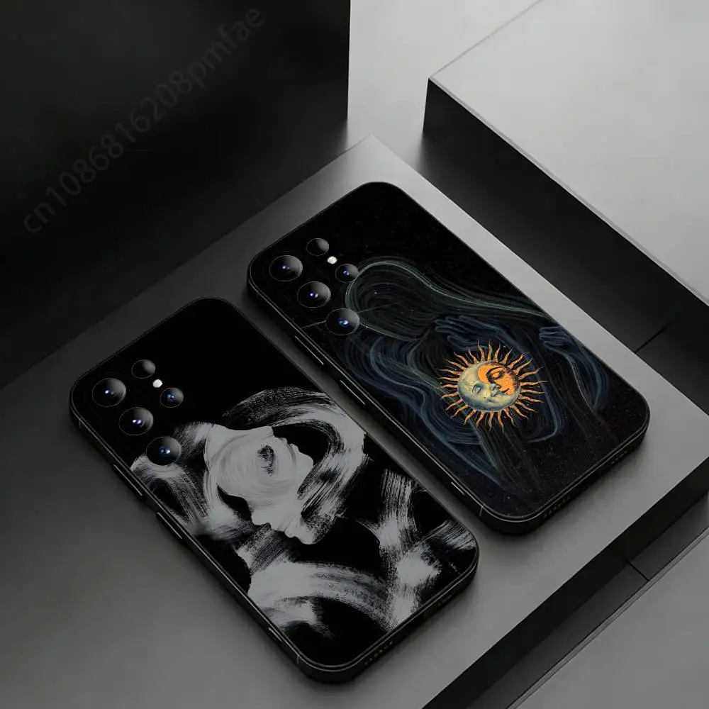 

Artistic Line Embrace Phone case for Samsung Galaxy S24,25,26,23 22,21,S20 Plus Ultra FE soft fundas cases