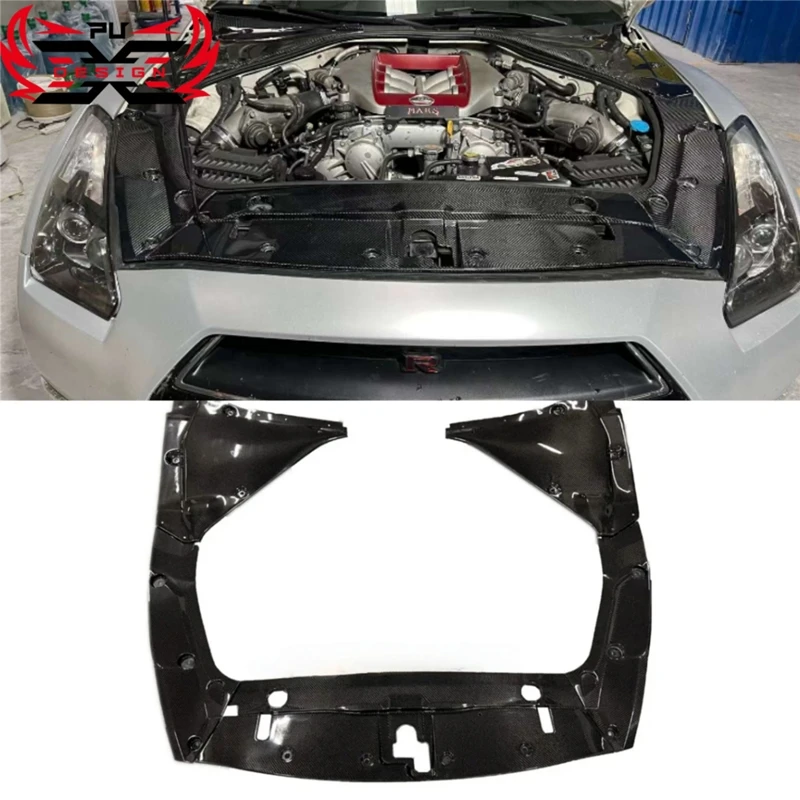 High Quality For Nissan GTR R35 Battery Cover Carbon Fiber J Style Five Segments Engine Cooling Panel Cover