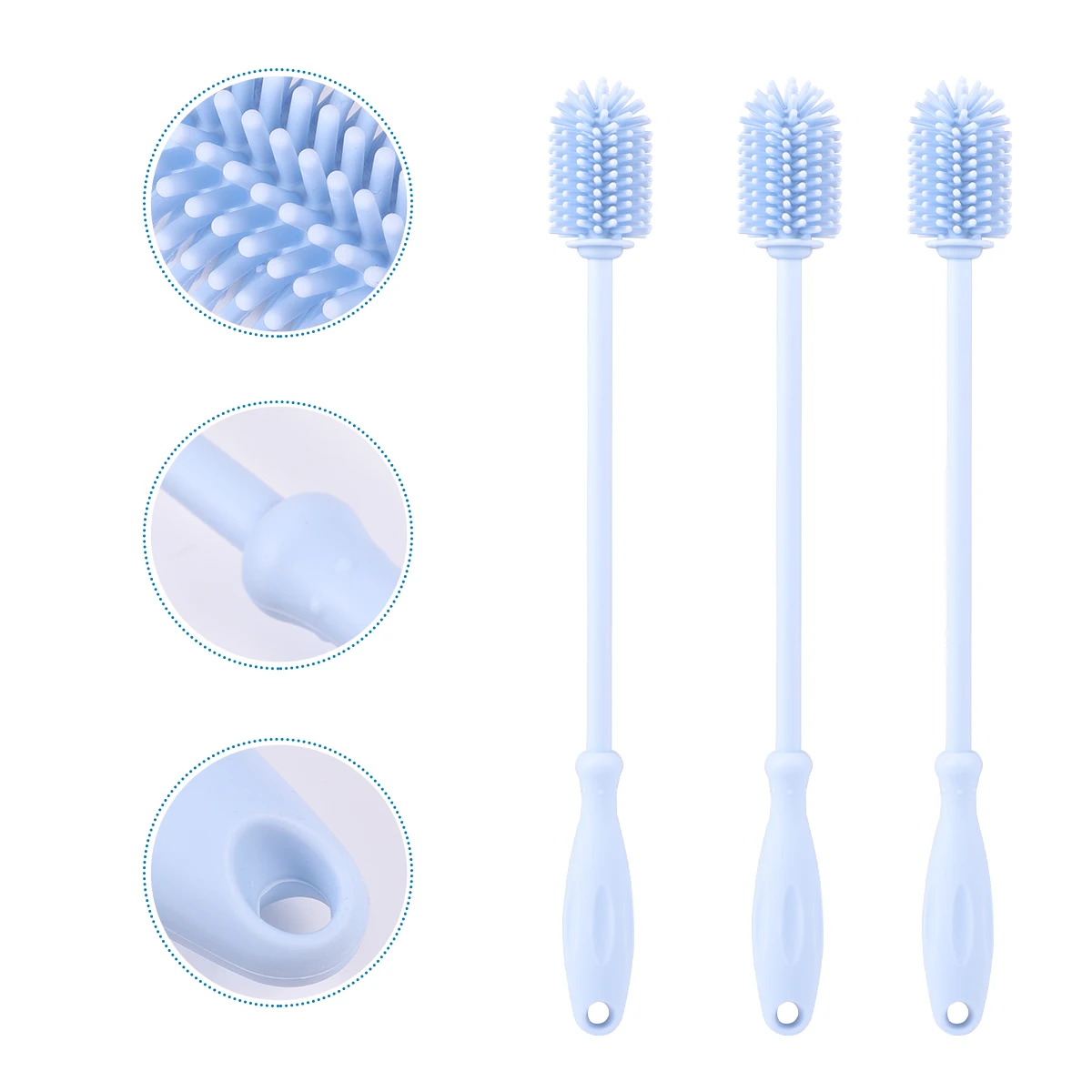 

Silicone Feeding Long Handle Cleaning Bottle Washer Odor Resistant Stain Free Glassware Cleaner Water Bottle Brush Glass